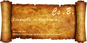 Csungán Barbara névjegykártya