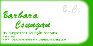 barbara csungan business card