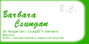 barbara csungan business card